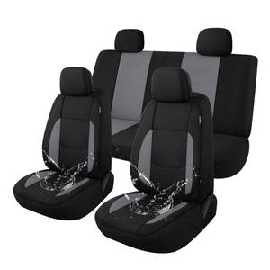 lot 9561 image: Pariitadin Waterproof Car Seat Covers Full Set, Neoprene Seat Covers for Cars, Universal Fit Interior Covers for Most Cars Sedan Van Truck SUV(BlackGray) 2