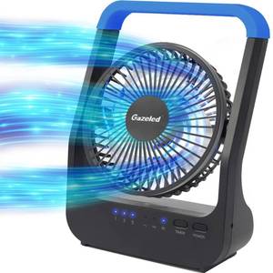 lot 9578 image: Battery Operated Fan, Camping Fan Battery Powered, Super Long Lasting, Portable D-Cell Battery Powered Desk Fan with Timer, 3 Speeds, Quiet, 180° Rotation, for Office,Bedroom,Outdoor, 5, Blue