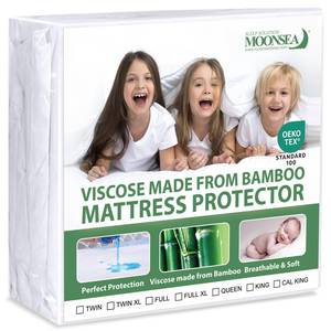 lot 10294 image: Waterproof Mattress Protector Twin Size, Skin Friendly and Breathable Twin Mattress Cover for Kids, Viscose Made from Bamboo Jersey Mattress Pad with 14 Deep Pocket
