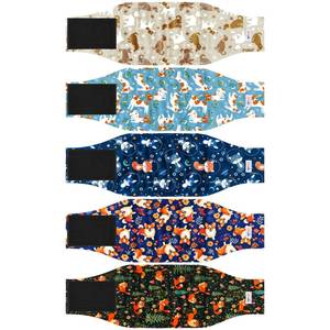 lot 10315 image: 5 Pack Dog Diapers Male Reusable, Premium Belly Bands for Male Dogs, High Absorbing Dog Pee Wraps for Doggie in Incontinence or Training Flower M