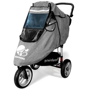 lot 10317 image: Stroller Rain Cover,Universal Stroller Accessory,Waterproof,Windproof Protection,Protect from Dust Snow,Baby Travel Weather Shield,Rainproof Nano-Coating Elastic Band,Grey