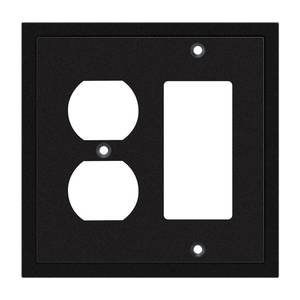 lot 10332 image: Modern Edge Decorative Wall Plate Switch Plate Outlet Cover, Durable Solid Zinc Alloy (DecoratorDuplex, Matte Black)