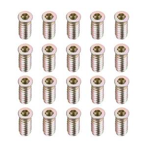 lot 10339 image: uxcell Wood Furniture M6x25mm Threaded Insert Nuts Interface Hex Socket Drive 20pcs