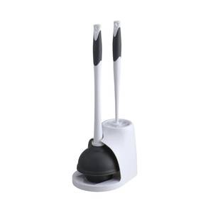 lot 10376 image: Clorox Toilet Bowl Brush & Plunger Combo Set with Storage Caddy - Toilet Plunger for Bathroom, Bathroom Organizers & Storage, Bathroom Accessories, Toilet Unclogger, Long Handled Toilet Brush