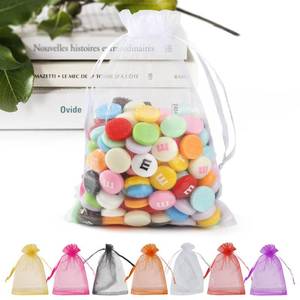lot 10382 image: ANZNKU 50 Pack Organza Bags 5 x 7 Inch, White Sheer Favor Mesh Bags Drawstring, Gift Bag Small Size, Mesh Bag Drawstring For Wedding Party