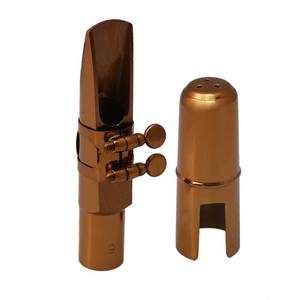lot 10405 image: Yibuy Rose Gold B Flat Tenor Saxophone Sax Mouthpiece with Ligature Cap 9# 137x446x35mm