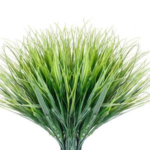 lot 10407 image: JEMONG 12 Bundles Artificial Grasses Outdoor UV Resistant Fake Grass No Fade Faux Plastic Plants Garden Window Box Decorating(Green Grass)