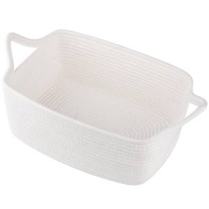 lot 10411 image: OIAHOMY Woven Basket, Gift Basket Empty with Gift Bags and Ribbons, Rope Baskets for Baby Showers, Storage Baskets with Handles for Nursery, Pet Toy Organizer - White