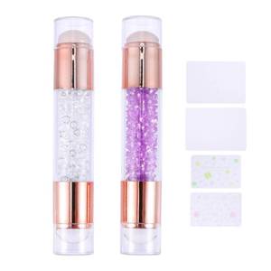 lot 10415 image: FOMIYES French Tip Nail Stamp Kit - 2PC Silicone Manicure Stamper with Jelly Template for DIY Salon Nail Art, Easy to Use Nail Stamping Tool Set