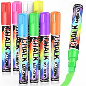 lot 10420 image: Jumbo Chalk Window Markers for Cars Glass Washable 8 Colors Liquid Chalk Markers Pen with 10mm Wide Tip, Chalkboard Marker, Window Paint Marker for Car Window, Blackboard, Auto Windshield Decorations