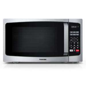 lot 11347 image: TOSHIBA ML-EM09PA(SS) Small Microwave Oven with 6 Auto Menus, Mute Function & Child Lock, LED Lighting, Perfect for Apartments & Dorms, 0.9 Cu Ft, 10.6 Inch Removable Turntable, 900W, Stainless Steel