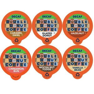 lot 11361 image: Double Donut  Decaf Flavored Coffee K-Cups Variety Pack Sampler  72 Ct