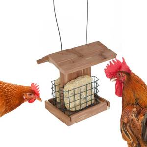 lot 11363 image: Solution4Patio USA Cedar Chicken Suet Feeder, Handmade Double Suet Cages Cake Holder, Easy to Clean and Fill, Chicken Coops Essentials