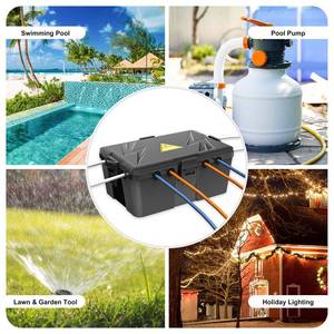 lot 11366 image: Iwillink Large Outdoor Electrical Box (12.6 x 8.6 x 5.1 inch), IP54 Waterproof Extension Cord Cover Weatherproof with 8 Cable Seal Entry, Protect Power Strip, Holiday Light, Timer Outlet Plug, Black