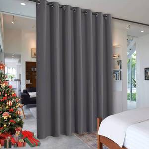 lot 11374 image: RYB HOME Blackout Room Divider Curtains Privacy Loft Screen Adjustable Ceiling to Floor Curtain & Drapes Partitions for Bedroom Dorm Doorway Bay Window, Wide 100 x Long 84, Grey, 1 Panel
