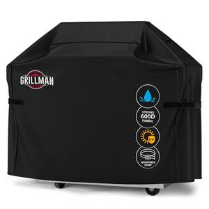 lot 11386 image: Grill Cover by Grillman, Black, 64 Inch, BBQ Outdoor Grill Covers, Charcoal & Gas Grills, Waterproof, Rip-Proof, Weather-Resistant, Anti-UV, Barbecue Cover for Weber, Genesis, Charbroil, Nexgrill, etc