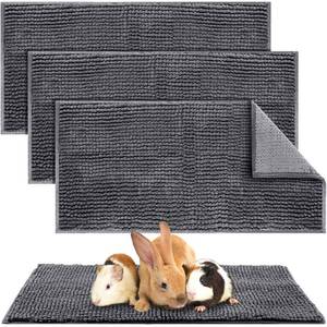 lot 11389 image: Amylove 4 Pcs Guinea Pig Cage Liner Guinea Pig Bedding Washable Fleece Pee Pads Reusable Small Animals Training Mat Small Animal Sleeping Bed for Bunny Hamster(Dark Gray,14 x 28 Inch)
