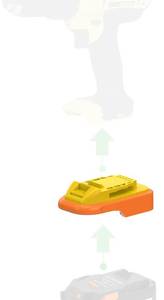 lot 12001 image: NovaQuantic Adapter - for DeWalt 20V MAX Tools (Not 18V Ni-CD) - Compatible with Ridgid 18V Batteries for Power Supply, No Charge Function - 1 Adapter Only