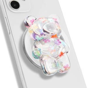 lot 12003 image: On The Grip Magnetic 3D Gummy Bear Style Expandable Collapsible Mobile Phone Grip Stand Holder for Smartphone Tablet Cell Phone Accessory (Flower)