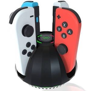 lot 12006 image: Switch Controller Charging Dock for Nintendo OLED Joycon, Charger Station with Switch 1 JoyCon, 4 in 1 Joycon Charging Dock for Joy Con with LED Indication and USB Type-C Charger Cable