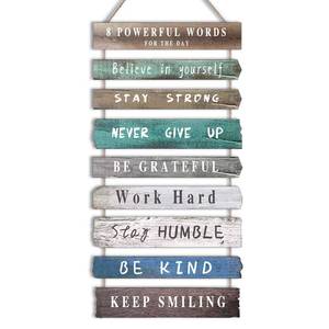 lot 12012 image: Inspirational Wall Art Decor for Office, Wooden Rustic Hanging Motivational Wall Art Decoration Sign, Inspiring Positive Quotes Wall Art for Home Living Room Bedroom Bathroom Classroom Gym 12x24