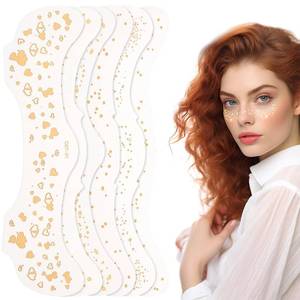 lot 12016 image: 6PCS Glitter Gold Face Sparkle Freckles Face Tattoo, Temporary Glow up Makeup Patches Sweatproof Waterproof Glitter Speckles Patches Fake Freckles for Women
