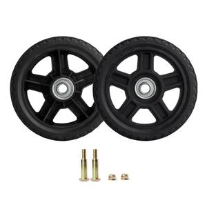 lot 12018 image: Replacement 6 Inch Lawn Mower Wheels for Most Standard Push Lawn Mowers, Generator, Garden Tiller, Handtruck - Universal Push Mower Wheels with Bolts & Lock Nuts Kit (Set of 2)