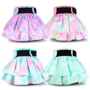 lot 12024 image: Grecle Washable Female Dog Diapers Skirt(4 Pcs) - Reusable Doggie Diapers with Adjustable Snaps, High Absorbency Leak-Proof Puppy Diapers for Female Dog in Heat, Period, Incontinence L
