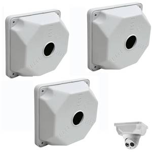 lot 12050 image: Universal Bullet Security Camera Junction Box Mount Bracket Plastic Rainproof Junction Box Mount Bracket for IP Camera Electric Enclosure, IndoorOutdoor Wall Cable Junction Base Boxes (3 Pack)