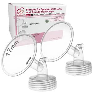 lot 12053 image: Nenesupply 17mm 2 pc Flanges Compatible with Spectra S2 S1 9 Plus Synergy Gold Breastpump Replacement to Spectra Pump Parts Flange Accessories Wide Mouth Work with Valve Backflow Protector Bottle