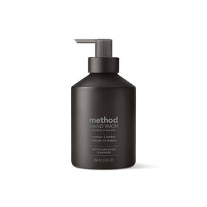 lot 12074 image: Method Gel Hand Soap, Vetiver  Amber, Reusable Black Aluminum Bottle, Biodegradable Formula, 12 oz (Pack of 1)