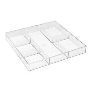 lot 12075 image: Whitmor 6789-3065 6 Section Clear Drawer Organizer