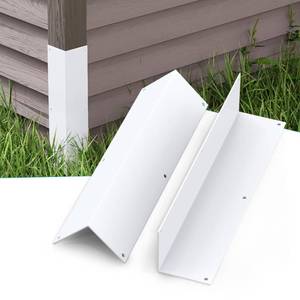 lot 12084 image: Air Jade Aluminum Alloy Siding Corners, 15.8 x 3.4, 2 Pcs Siding Corner Protectors with 90° Angle, Outdoor Weed Whacking Protection for Wall, Easy to Install with Screws, White
