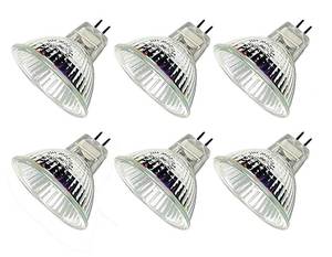 lot 12090 image: CTKcom MR16 12v 20w Halogen Light Bulbs(6 Pack) - 12 Volt Bi Pin Base,High Lumens, Precision Halogen Reflector Fiber Optic Light Bulb, Glass Cover,6 Pack