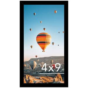 lot 12092 image: JCJMY 4x9 Picture Frame Black for Wall Hanging or Tabletop, Wall Mounting Horizontally or Vertically, 4 x 9 Wall Gallery Poster Photo Frame with Shatter Resistant Plexiglass, Black