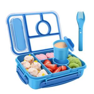 lot 12116 image: Amathley Bento Box Adult Lunch Box Kids,Lunch Containers for AdultsKidsToddler,5 Compartments Bento Lunch Box for Kids with Sauce Vontainers,Microwave & Dishwasher & Freezer Safe,BPA-Free(Blue)