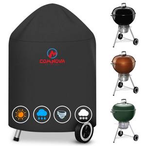 lot 12129 image: Comnova Charcoal BBQ Cover - Heavy Duty Waterproof for Weber Kettle, Cuisinart Kettle and More