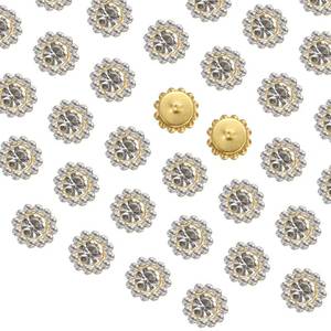 lot 12135 image: uxcell 100pcs Sew on Rhinestones, 10mm Flower Claw Rhinestones Crystal Glass Metal Base Sewing Gems Buttons for Sewing Accessories Clothes Shoes Earring Belt Crafts, White