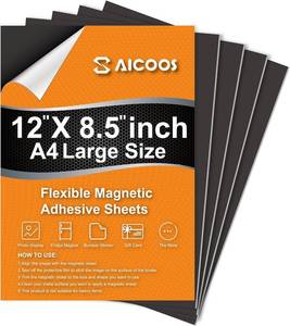 lot 12138 image: Magnetic Sheets with Adhesive Backing - Easy to Cut Magnet Sheet for Photos, Stickers, Die Storage - A4 Large Size (12 x 8.5) - Extra Strong and Durable Displate Magnets for Fridge, Cabinets (4Pcs)