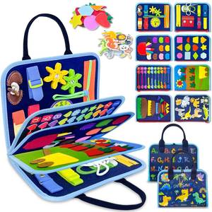 lot 12147 image: Exorany Busy Board Montessori Toys for Toddler Boy Birthday Gifts, Busy Book Sensory Learning Toys for Toddlers, Toddler Boy Airplane Car Travel Toy Educational Activities