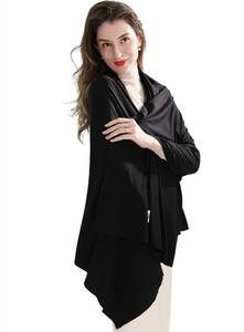 lot 12420 image: VENVSBEE Shawl Wraps for Women, Travel Scarf Soft Blanket Wrap Pashmina Travel Accessory for Airplane-01 Classic Jersey Black