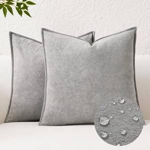 lot 12429 image: Kevin Textile Waterproof Decorative Pillow Covers Light Grey 20x20 Inch Pack of 2 Soft Boucle Textured Throw Pillowcases Elegant Accent Pillows for Couch Sofa Chair Bed Home Decor Indoor Outdoor