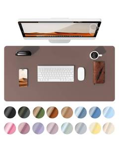 lot 12433 image: YSAGi Leather Desk Protector, Office Mat, Large Mouse Mat, Non-Slip PU Leather Blotter, Laptop Desk, Waterproof Writing Pad for Office and Home (Chocolate, 35.4 x 17)