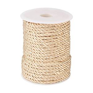 lot 12438 image: 32.8 Yards Champagne Polyester Twisted Trim Cord Rope 5mm Twisted Decorative Cord Trim Thread String for Upholstery Curtain Tieback Honor Cord Home Decoration
