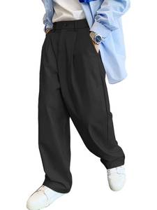 lot 12439 image: Verdusa Mens Slacks Wide Leg Baggy Dress Pants Casual Lightweight Trousers with Pockets Black Medium