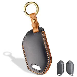 lot 12440 image: Aoocar 5-Button Leather Key Fob Cover, Compatible with Kia Telluride EV5 2023 2024 2025, No Screw Design Retro Style Smart Key Holder Protector(5 Button, Black)