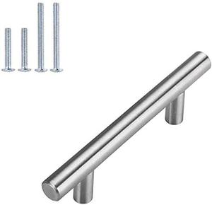 lot 12450 image: homdiy Cabinet Handles Brushed Nickel Cabinet Pulls 76mm 3 inch Hole Centers - HD201SN 1 Pack T Bar Cupboard Drawer Pulls Stainless Steel