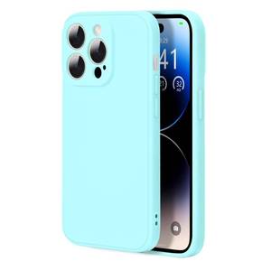 lot 16243 image: AmoraAqua Compatible with iPhone 15 Pro Max 6.7 Inches, Soft Scratch Resistant Liquid Silicone Fine Hole Shockproof Protective Case,Light Blue (5 pack)