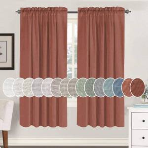 lot 16250 image: H.VERSAILTEX Linen Curtains Elegant Natural Linen Blended Curtains Energy Efficient Light FilteringRod Pocket Window Treatments PanelsDrapes for Living Room (Set of 2, Rust, 52 inch W X 72 inch L)