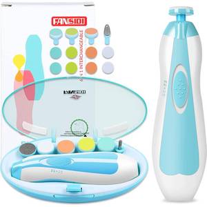 lot 16262 image: Baby Nail Trimmer Electric, FANSIDI Baby Nail Clippers Safe Baby Nail File Kit with Extra 12 Replacement Pads, Trim Polish Grooming Kit for Newborn Infant Toddler or Adults Toes Fingernails Care, Blue